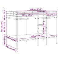 Двуетажно легло без матрак Бяло 100x200 cm Стомана