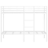 Двуетажно легло без матрак Бяло 100x190 cm Стомана