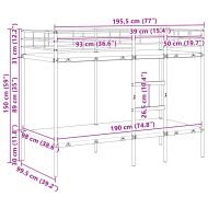 Двуетажно легло без матрак Бяло 100x190 cm Стомана