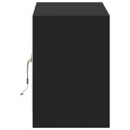 ТВ шкаф с LED, черен, 100x34x50 см, инженерно дърво