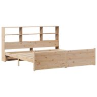 Легло с етажерка за книги, без матрак, 180x200 см, бор масив