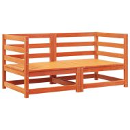 Градински диван ъгъл 2 бр с възглавници восъчнокафяв бор масив