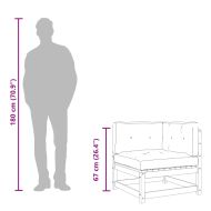 Градински диван ъгъл 2 бр с възглавници восъчнокафяв бор масив