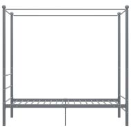 Рамка за легло с балдахин, сива, метал, 90x200 cм