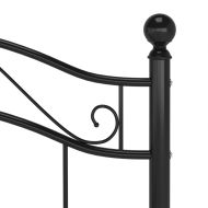 Рамка за легло, черна, метал, 90x200 см