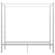 Рамка за легло с балдахин, бяла, метал, 100x200 cм