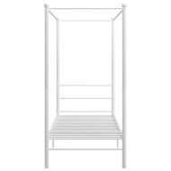 Рамка за легло с балдахин, бяла, метал, 100x200 cм