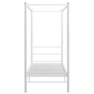 Рамка за легло с балдахин, бяла, метал, 90x200 cм