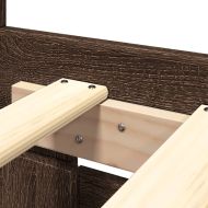 Рамка за легло с табла, кафяв дъб, 200x200 см, инженерно дърво