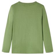 Детска тениска с дълъг ръкав, светло каки, 140