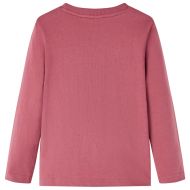 Детска тениска с дълъг ръкав, тъмночервена, 128