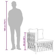 Градински ъглов диван с възглавници, антрацит, тъкан плат