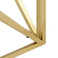 Кафе маса, златиста, неръждаема стомана и закалено стъкло