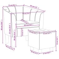 Объл фотьойл с табуретка за крака, червени, изкуствена кожа