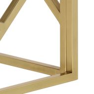 Кафе маса, златиста, неръждаема стомана и закалено стъкло