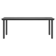 Градински комплект с възглавници 7 части сив полиратан стъкло