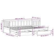 Дневно легло с уширение и чекмеджета без матрак 90x200 см