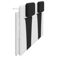 Мека табла за легло Viana, бяла и черна, 200 см, изкуствена кожа