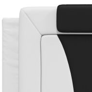 Мека табла за легло Viana, бяла и черна, 200 см, изкуствена кожа
