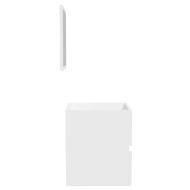 Шкаф за баня с огледало, бял, инженерно дърво