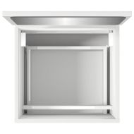 Шкаф за баня с огледало, бял, инженерно дърво