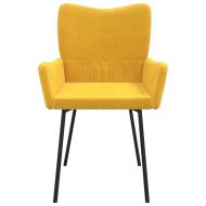 Трапезни столове, 2 бр, жълти, кадифе