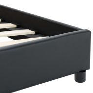 Рамка за легло, черна, изкуствена кожа, 140x200 cм