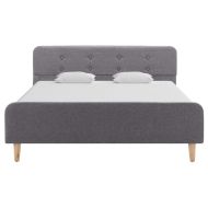 Рамка за легло, светлосива, текстил, 120x200 см