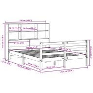 Легло с етажерка за книги, без матрак, 120x200 см, бор масив