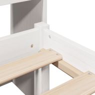 Легло с етажерка за книги, без матрак, 120x190 см, бор масив