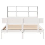 Легло с етажерка за книги, без матрак, 120x200 см, бор масив