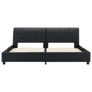 Рамка за легло, черна, изкуствена кожа, 160x200 cм