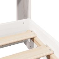 Рамка за легло без матрак, бял, 120x200 см, бор масив