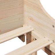 Легло с рафтове за книги, без матрак, 90x200 см, масивно дърво