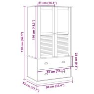 Гардероб VIGO, 90x55x170 см, бор масив