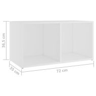 ТВ шкафове, 2 бр, бeли, 72x35x36,5 см, инженерно дърво