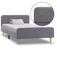 Рамка за легло, светлосива, текстил, 90x200 см