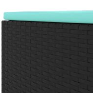 Градински лаундж комплект с възглавници 8 части черен полиратан