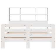 Рамка за легло без матрак, бял, 140x190 см, бор масив