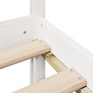 Легло с етажерка за книги, без матрак, 140x200 см, бор масив