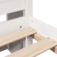 Легло с етажерка за книги, без матрак, 140x200 см, бор масив