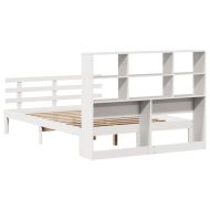 Легло с етажерка за книги, без матрак, 140x200 см, бор масив