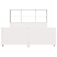 Рамка за легло без матрак, бял, 140x190 см, бор масив