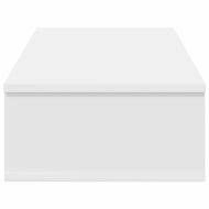 Стенен рафт с чекмеджета, бял, 80x34x17 см, инженерно дърво