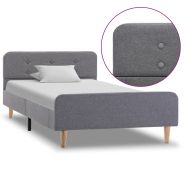 Рамка за легло, светлосива, текстил, 100x200 см