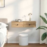 Стенен рафт с чекмеджета дъб артизан 80x34x17см инженерно дърво