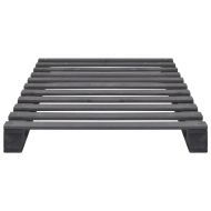 Палетна рамка за легло, сива, бор масив, 90х200 см