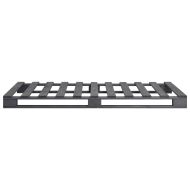 Палетна рамка за легло, сива, бор масив, 90х200 см