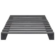 Палетна рамка за легло, сива, бор масив, 100х200 см