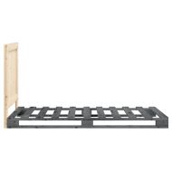 Рамка за легло с табла, сива, 90x200 см, борово дърво масив